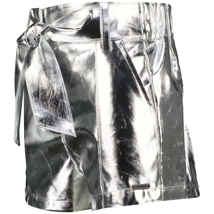 Short Rainy Silver Metallic Regular