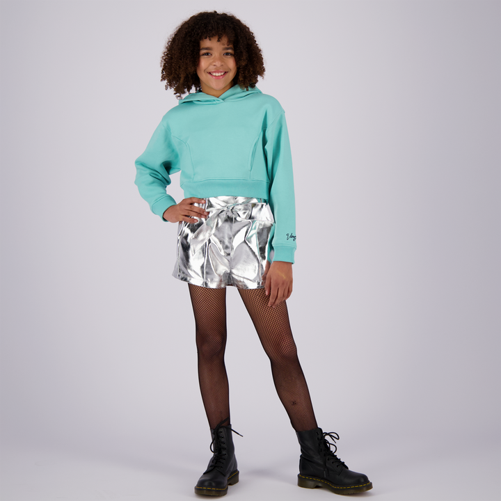 Short Rainy Silver Metallic Regular