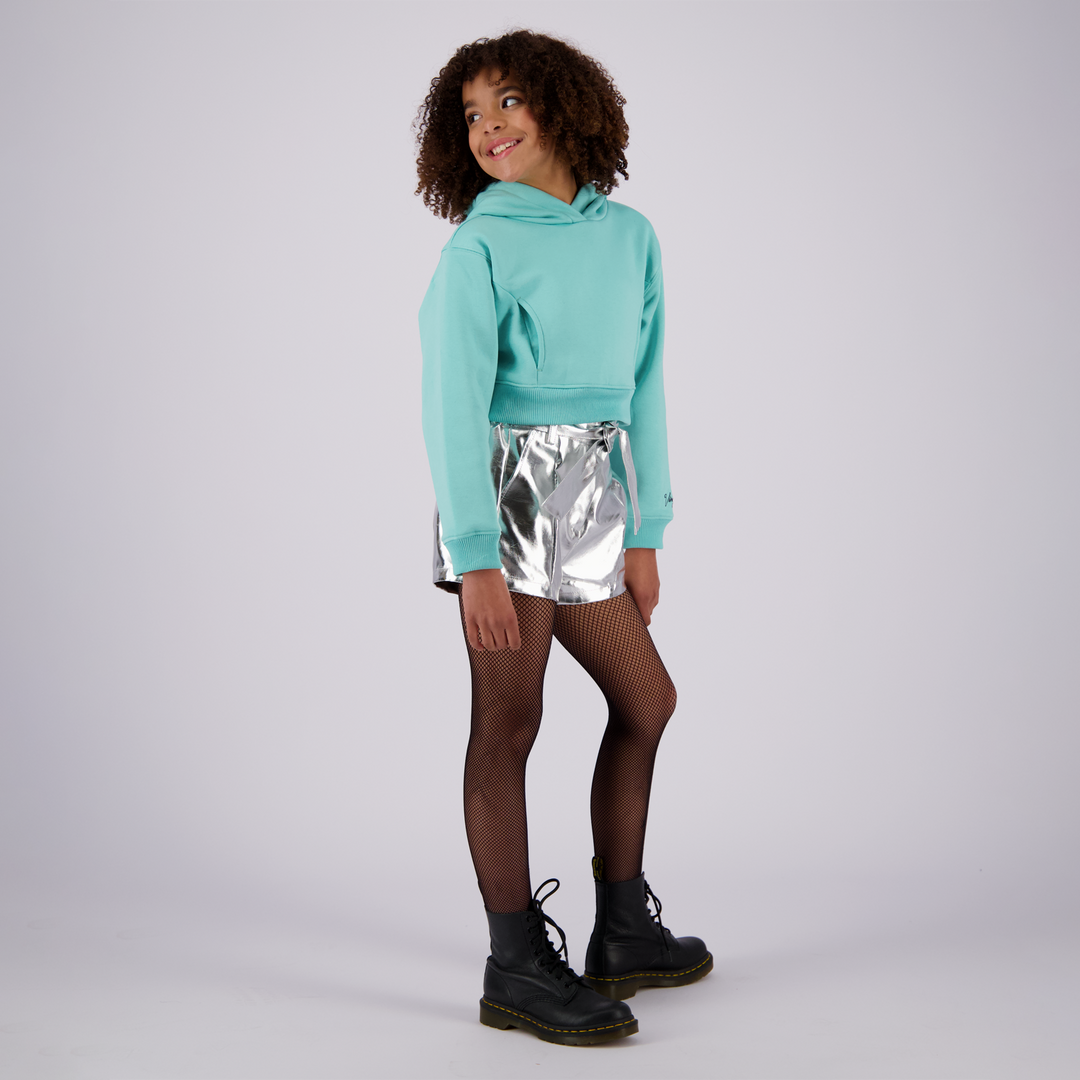 Short Rainy Silver Metallic Regular