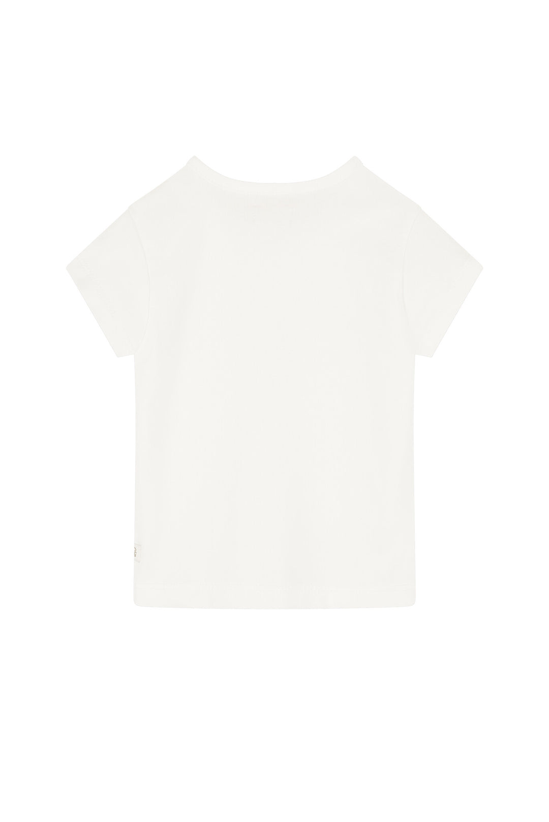 NAYMIE frilly neck T - shirt Off White