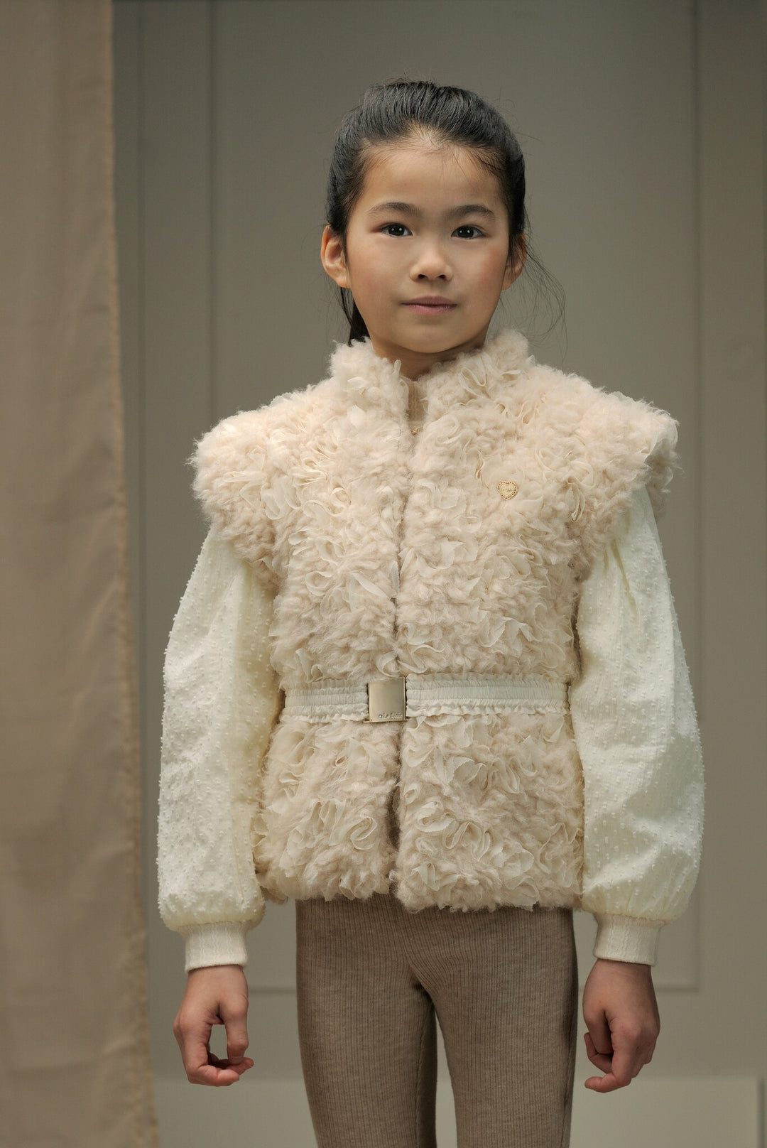 Kids bodywarmer EMARO fur & voile Dreamy Creamy