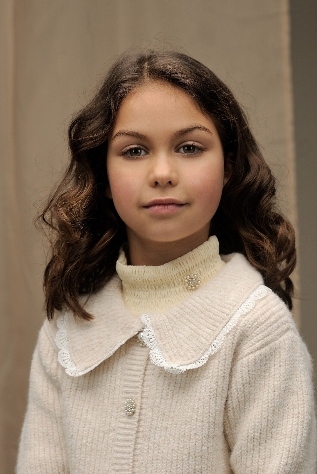 Kids longsleeve NOUCHKA smocked collar Dreamy Creamy