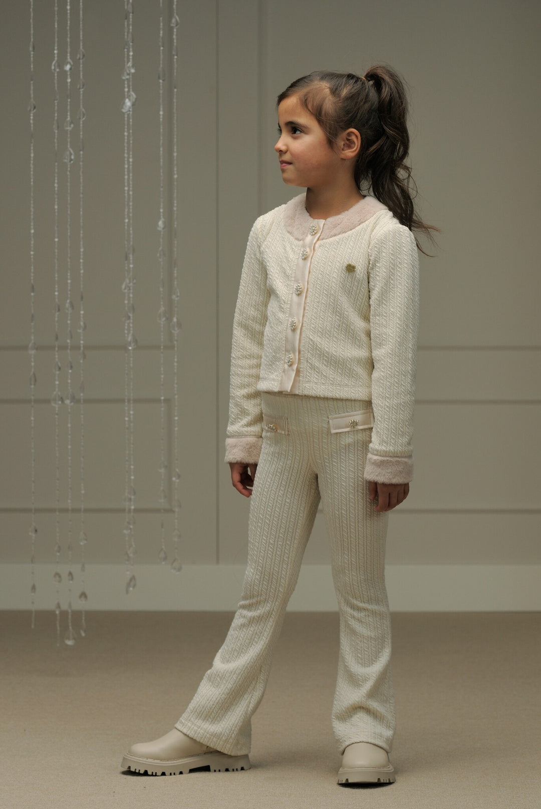 Kids broek DEBONT cable knit Dreamy Creamy