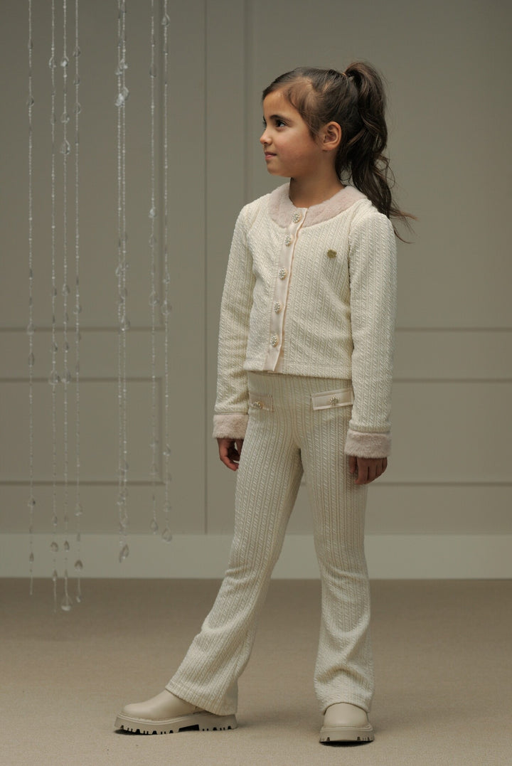 Kids broek DEBONT cable knit Dreamy Creamy