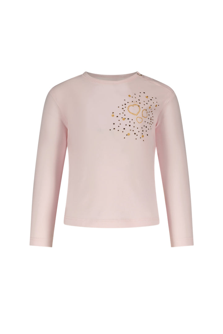Baby longsleeve NOMBA rhinestone heart Rose Quartz