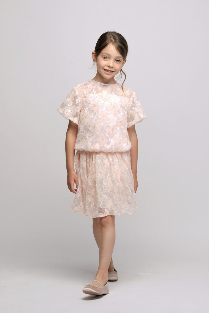 Kinderbluse EARLYNE Blume - Netzoberteil Pinky Promise