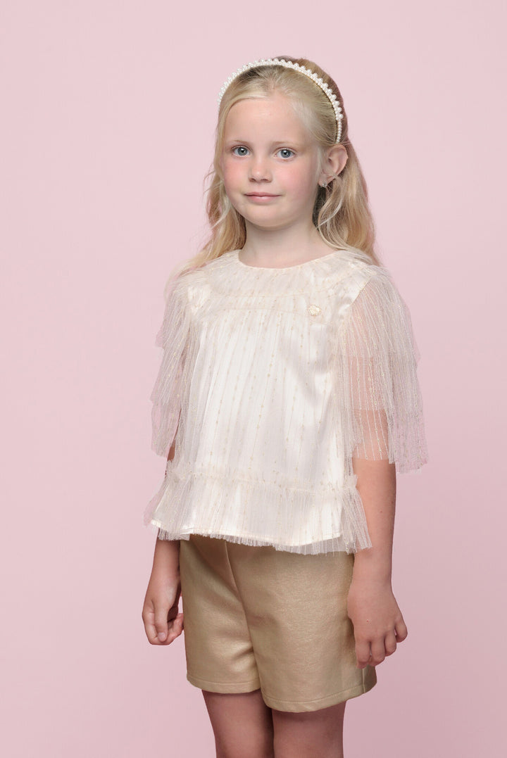 Kinderhose DUTTI Fake-Leder-Shorts Gold Rush