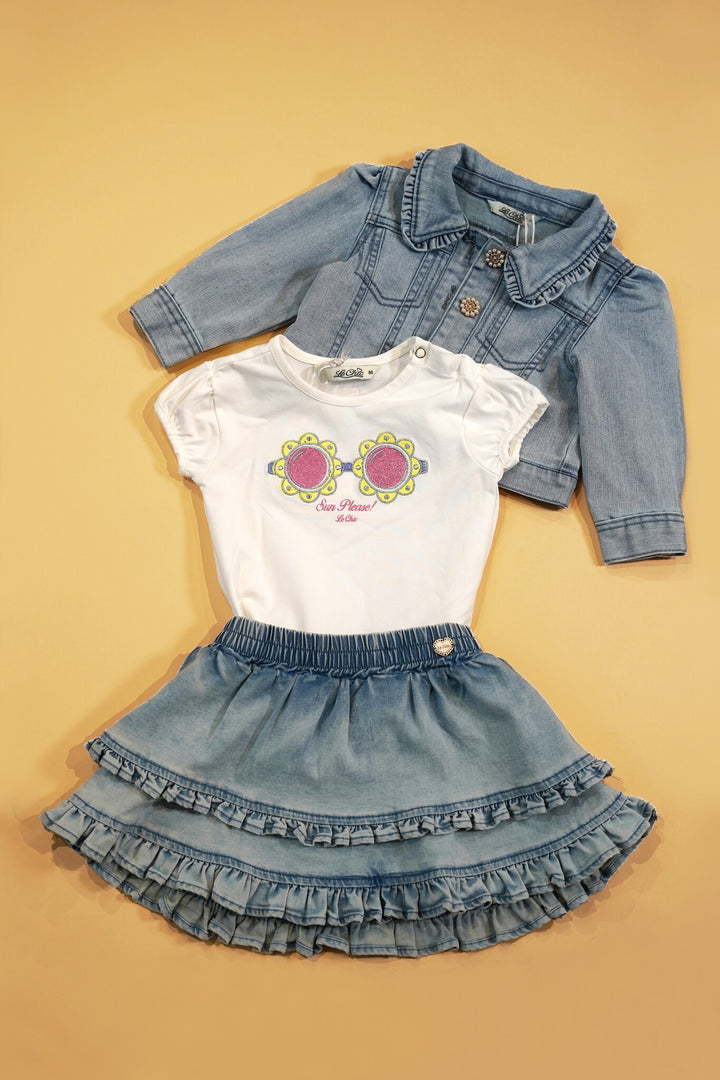 Baby rok TOEDYLA denim summer skirt Classic Light Denim