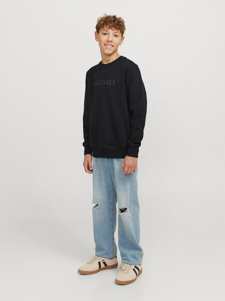 Kinderpullover FREDERIKSBERG Schwarz_Lockerer Schnitt