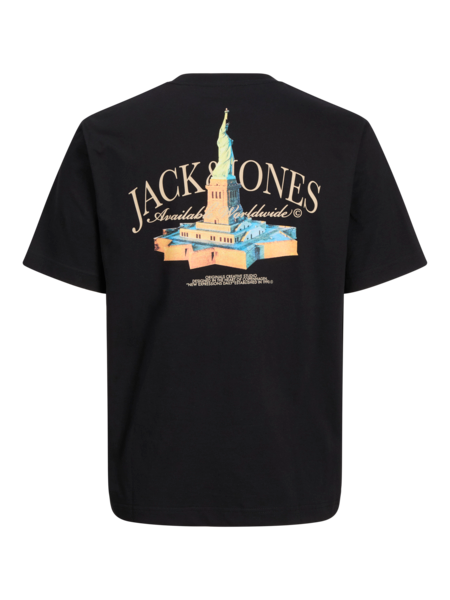 Kinder T-Shirt BOSTON FOTO Schwarz_Lockerer Schnitt