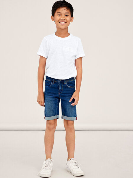 Kinder Shorts SILAS Medium Blue Denim Slim Fit