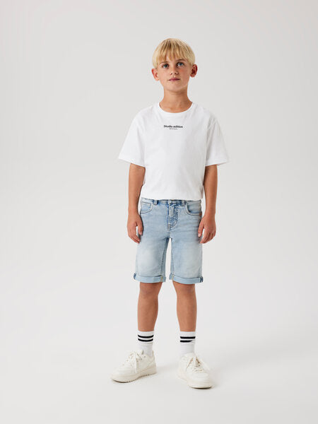 Kinder Shorts THEO Hellblau Gebleichtes Denim Xslim Fit