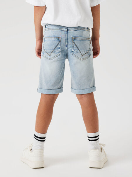 Kinder Shorts THEO Hellblau Gebleichtes Denim Xslim Fit
