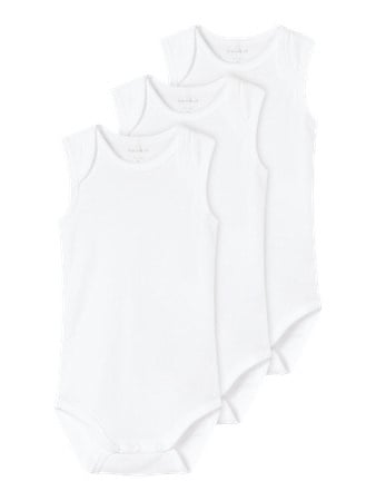 Baby romper 3P TANK SOLID WHITE Bright White