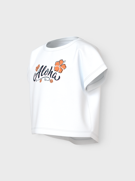 Kinder T-Shirt VILMA Bright White Aloha Loose Fit