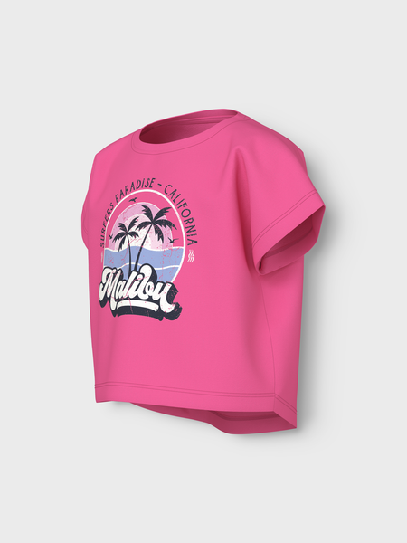 Kinder T-Shirt VILMA Carmine Rose Malibu Loose Fit