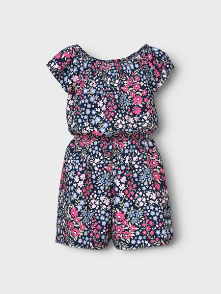 Mini-Jumpsuit VINAYA Karmesinrot Rosa SÜSSE BLUMEN