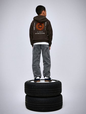 Kids spijkerbroek SILAS TAPERED Grey Tapered Fit