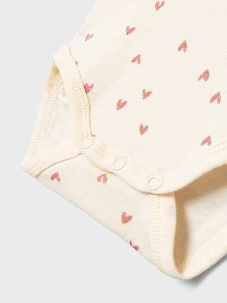 Baby romper BODY 2P SS BUTTERCREAM HEARTS Buttercream