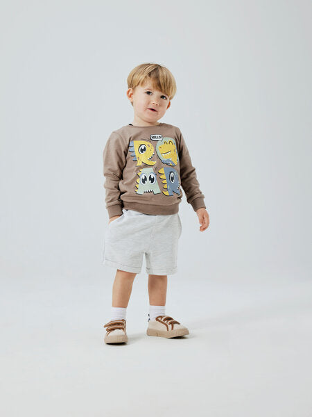 Mini Shorts VASSE Hellgrau Melange Regular Fit