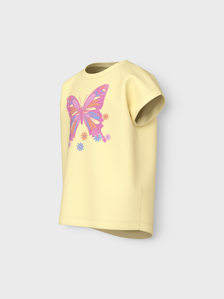 Mini T - shirt VIOLET Pastel Yellow Butterfly Regular Fit