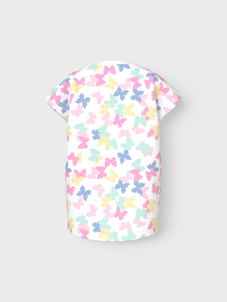 Mini T - shirt VIGGA Bright White Butterflies Regular Fit