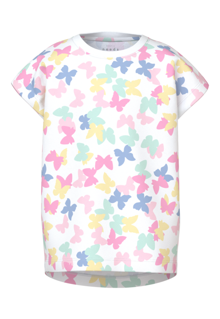 Mini T - shirt VIGGA Bright White Butterflies Regular Fit