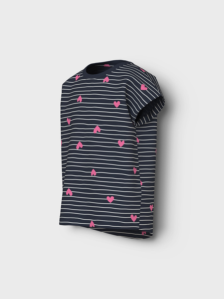 Mini T - shirt VIGGA Dark Sapphire Hearts Regular Fit