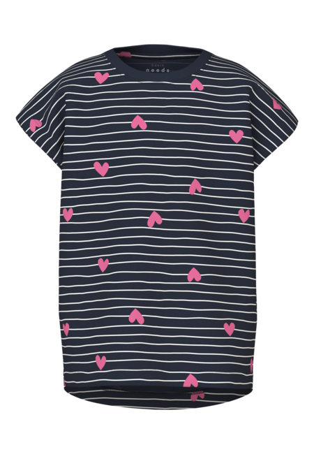 Mini T - shirt VIGGA Dark Sapphire Hearts Regular Fit