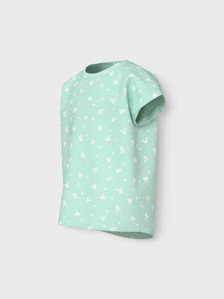 Mini T - shirt VIGGA Honeydew Flower Regular Fit