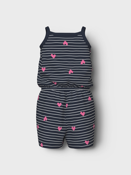 Mini jumpsuit VIGGA Dark Sapphire Hearts