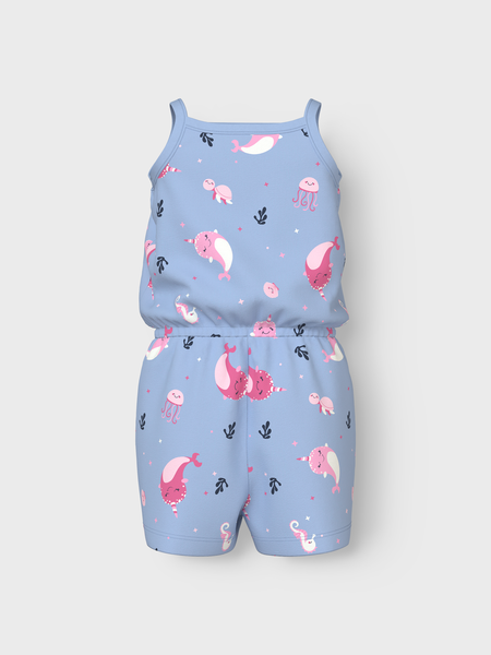 Mini jumpsuit VIGGA Chambray Blue Whales