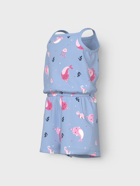 Mini jumpsuit VIGGA Chambray Blue Whales