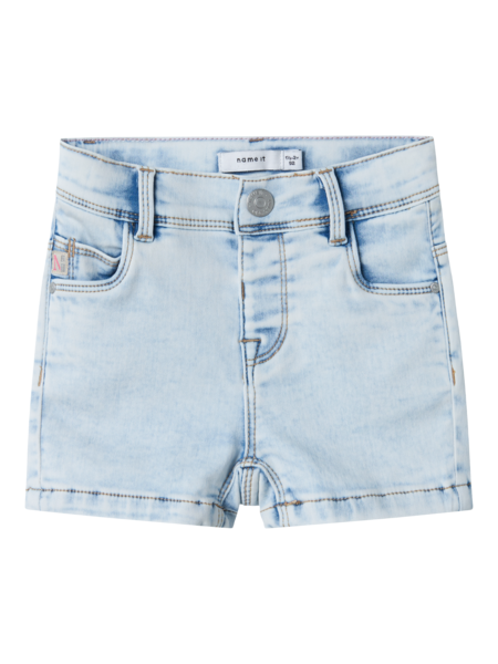 Mini-Shorts SALLI Hellblau Gebleichter Denim Slim Fit