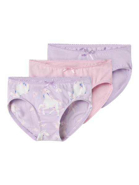 Mini onderbroek BRIEFS 3P PASTEL LILAC HORSE Pastel Lilac