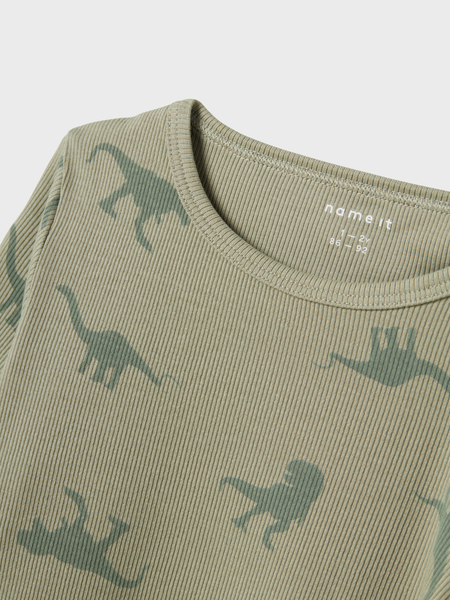 Mini pyjama NIGHTSET AGAVE GREEN DINO RIB Agave Green