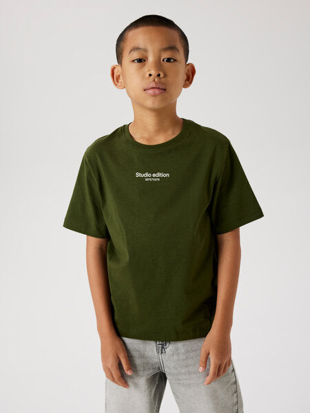 Kids T - shirt BRODY Rifle Green W. JET STREAM PRINT Regular Fit