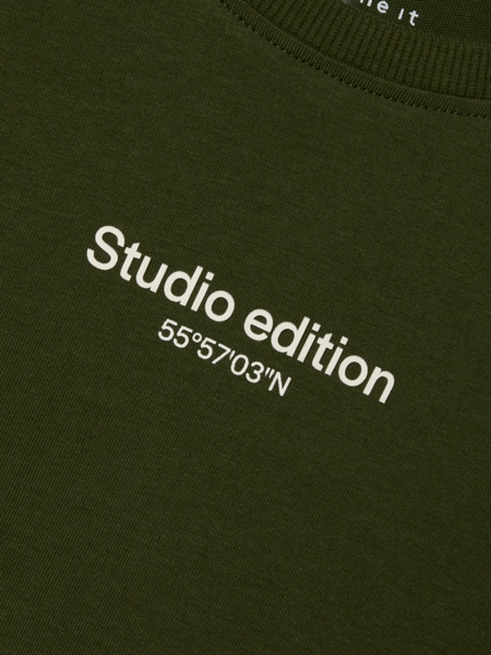 Kids T - shirt BRODY Rifle Green W. JET STREAM PRINT Regular Fit