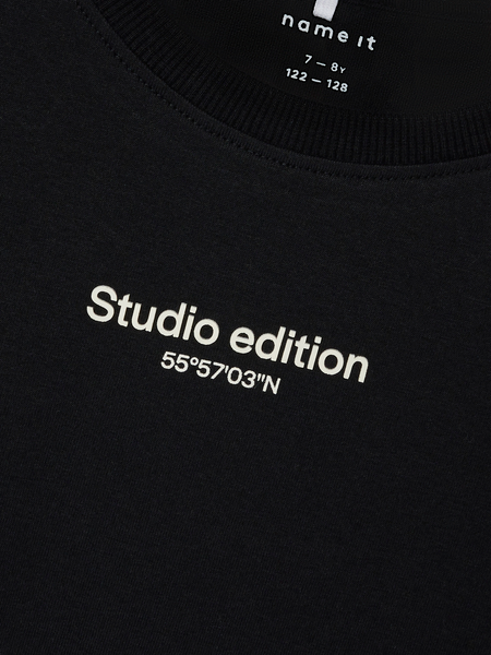 Kids T - shirt BRODY Black W. JET STREAM PRINT Regular Fit