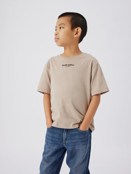 Kinder T-Shirt BRODY Reine Kaschmir W. SCHWARZER DRUCK Regular Fit