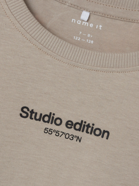 Kinder T-Shirt BRODY Reine Kaschmir W. SCHWARZER DRUCK Regular Fit