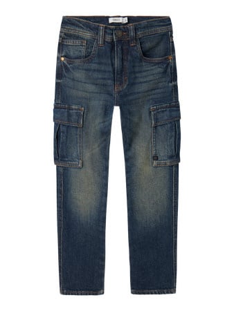 Kids spijkerbroek SILAS TAP CARGO Turquoise Tapered Fit