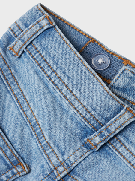 Mini Jeans ROSE Hellblauer Denim Weite Bein Passform