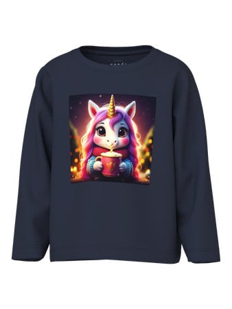 Mini longsleeve VOTEA Navy Blazer Hot Cocoa Unicorn Regular Fit