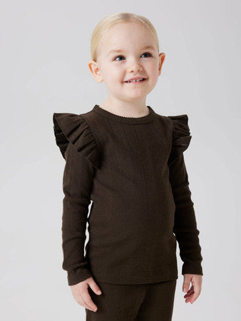 Mini longsleeve JULIA Brown Regular Fit