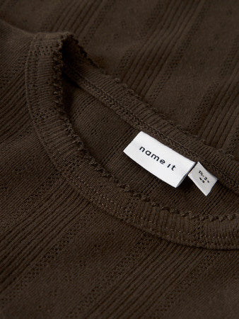 Mini longsleeve JULIA Brown Regular Fit
