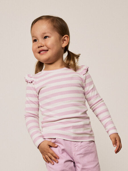 Mini Langarmshirt TAIA Winsome Orchid Cloud Dancer Slim Fit