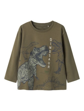 Mini Langarmshirt BENJAMINO Dusty Olive Regular Fit