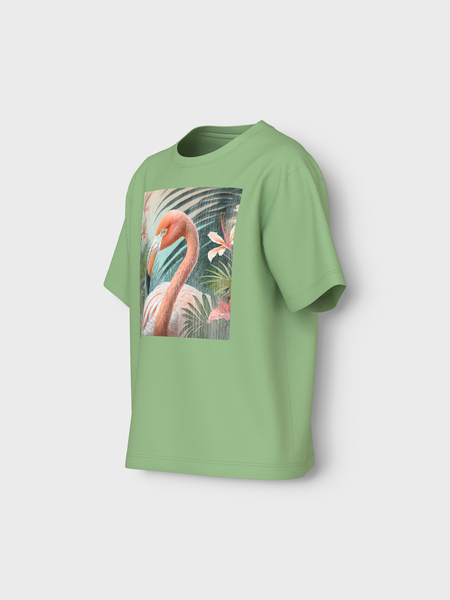 Kinder T-Shirt VOTEA Arcadian Green Flamingo Regular Fit