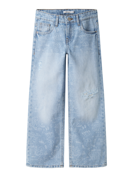 Kids spijkerbroek ROSE Light Blue Denim Wide Leg Fit